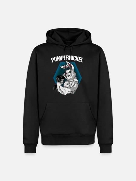 pumpernickel! Rabbits pumping - Men’s Premium Organic Hoodie - black
