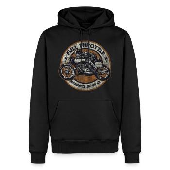 SSD Full Throttle retro racer - Biker Design used - Männer Premium Bio Hoodie - Schwarz - Vorne - Nico (187cm)