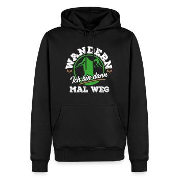 Randonnée. Je suis parti. Nature Montagne extérieure - Sweat à capuche Premium bio Homme - noir - Devant - Nico (187cm)