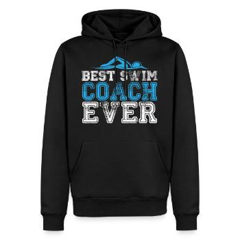 Entraîneur de natation - Sweat à capuche Premium bio Homme - noir - Devant - Nico (187cm)