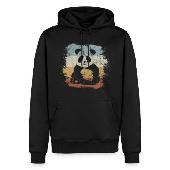 Ours Panda Vintage Vintage Panda Oldschool - Sweat à capuche Premium bio Homme - noir - Devant - Nico (187cm)