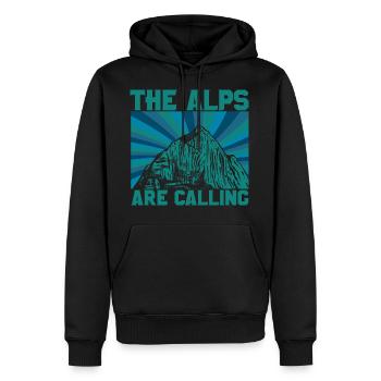 Alpes montagnes - Sweat à capuche Premium bio Homme - noir - Devant - Nico (187cm)