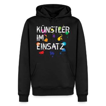 Künstler im Einsatz Geschenk Kunst - Männer Premium Bio Hoodie - Schwarz - Vorne - Nico (187cm)