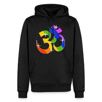 LGBT Om Shanti Gay Pride Spiritual Rainbow - Sweat à capuche Premium bio Homme - noir - Devant - Nico (187cm)