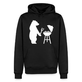 Bär Grill grillen Grillzange - Männer Premium Bio Hoodie - Schwarz - Vorne - Nico (187cm)