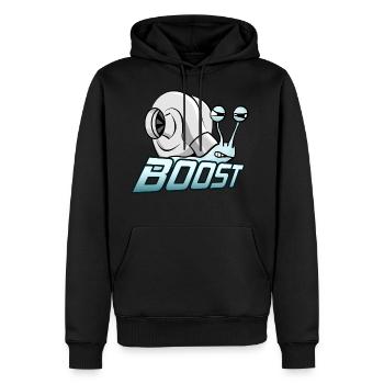 Turbo Boost Snail | Réglage | la pression de suralimentation - Sweat à capuche Premium bio Homme - noir - Devant - Nico (187cm)