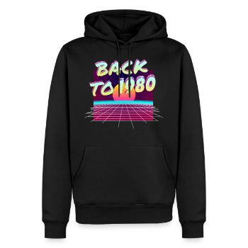 80 - Sweat à capuche Premium bio Homme - noir - Devant - Nico (187cm)