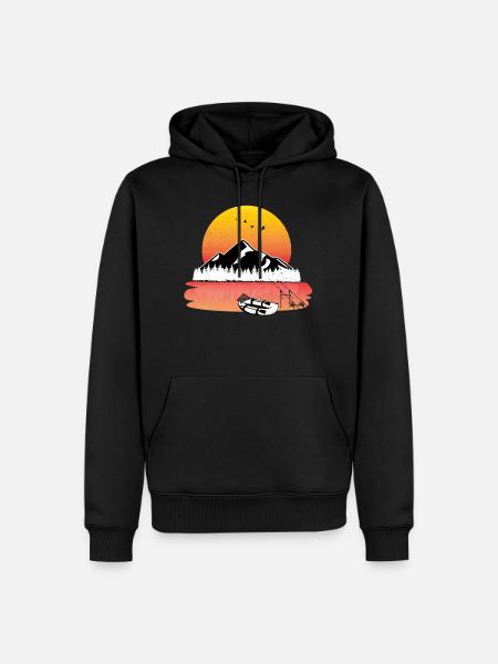 Fishing Sunset Rod Pod - Men’s Premium Organic Hoodie - black