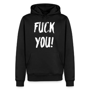 Va te faire foutre - Sweat à capuche Premium bio Homme - noir - Devant - Nico (187cm)