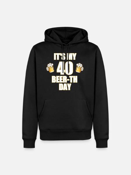 40e cadeau d'anniversaire - Sweat à capuche Premium bio Homme - noir