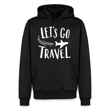 Voyage de voyage - Sweat à capuche Premium bio Homme - noir - Devant - Nico (187cm)