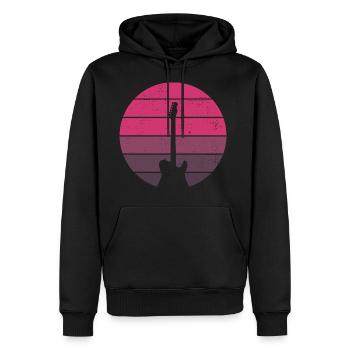 Rétro - guitare électrique - vintage - concert - apparence - Sweat à capuche Premium bio Homme - noir - Devant - Nico (187cm)