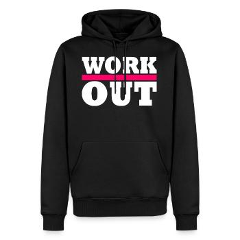 Faire des exercices - Sweat à capuche Premium bio Homme - noir - Devant - Nico (187cm)