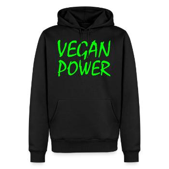 Vegan power - Männer Premium Bio Hoodie - Schwarz - Vorne - Nico (187cm)