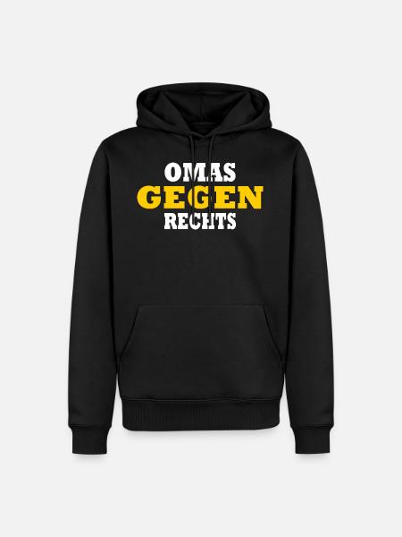 Omas gegen rechts - Männer Premium Bio Hoodie - Schwarz
