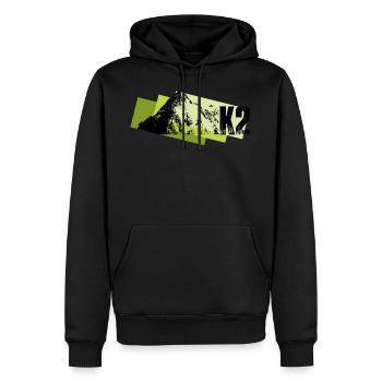 K2 - Männer Premium Bio Hoodie - Schwarz - Vorne - Nico (187cm)