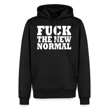 Baiser la nouvelle normale - Sweat à capuche Premium bio Homme - noir - Devant - Nico (187cm)