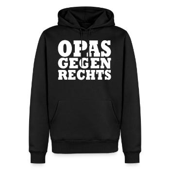 Opas gegen rechts - Männer Premium Bio Hoodie - Schwarz - Vorne - Nico (187cm)