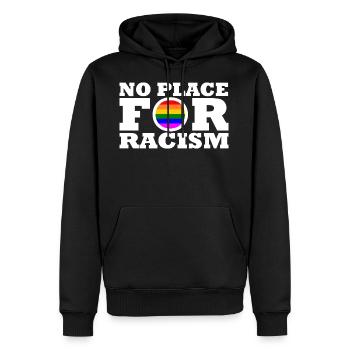 Pas de place pour le racisme - Sweat à capuche Premium bio Homme - noir - Devant - Nico (187cm)