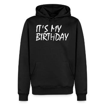 Ist mein geburtstag - Männer Premium Bio Hoodie - Schwarz - Vorne - Nico (187cm)