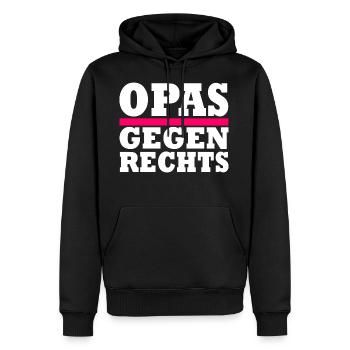 Opas gegen rechts - Männer Premium Bio Hoodie - Schwarz - Vorne - Nico (187cm)