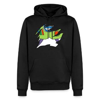 Ripped Space Ranger - Männer Premium Bio Hoodie - Schwarz - Vorne - Nico (187cm)