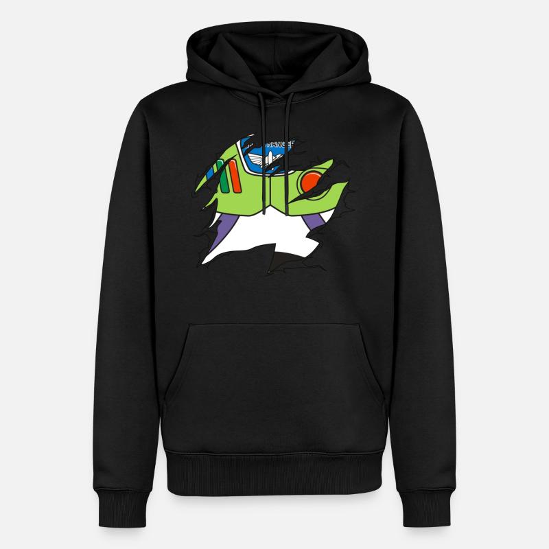 Space Ranger déchiré - Sweat à capuche Premium bio Homme - noir