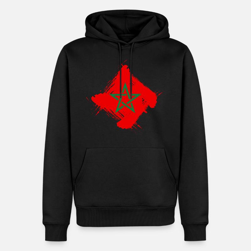 Drapeau du Maroc - Sweat à capuche Premium bio Homme - noir