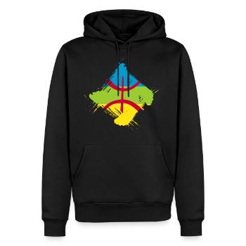 Amazigh - Männer Premium Bio Hoodie - Schwarz - Vorne - Nico (187cm)