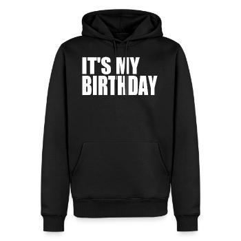 ITS MY BIRTHDAY - Sweat à capuche Premium bio Homme - noir - Devant - Nico (187cm)