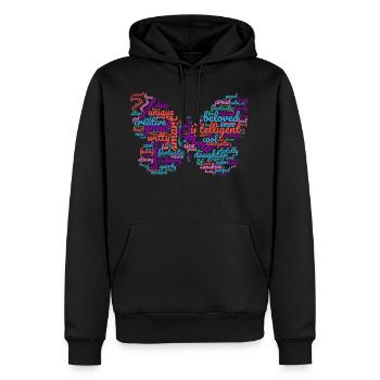 Emma Wordcloud Schmetterlingsgeschenk für Emma - Männer Premium Bio Hoodie - Schwarz - Vorne - Nico (187cm)