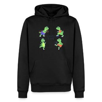 Sportzeit Dinosaurier Sport Team niedlich - Männer Premium Bio Hoodie - Schwarz - Vorne - Nico (187cm)