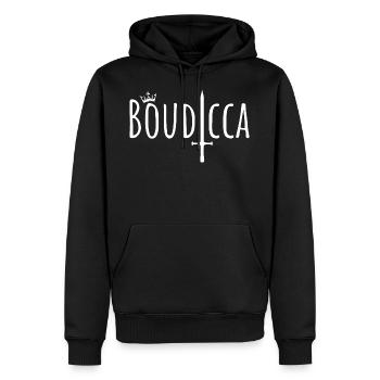 Boudicca Contrast - Sweat à capuche Premium bio Homme - noir - Devant - Nico (187cm)
