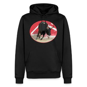Stier von Camargue ovale - Männer Premium Bio Hoodie - Schwarz - Vorne - Nico (187cm)