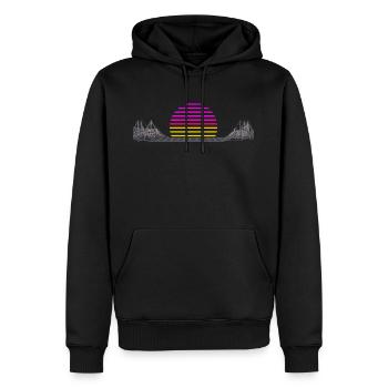 Vaporwave Retro - Männer Premium Bio Hoodie - Schwarz - Vorne - Nico (187cm)