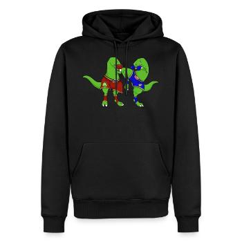 Dinosaure Muay Thai Sport de combat idée cadeau - Sweat à capuche Premium bio Homme - noir - Devant - Nico (187cm)