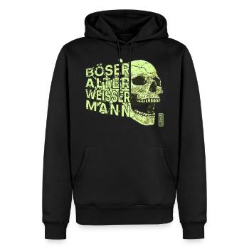 Böser alter weisser Mann - vintage retro grün - Männer Premium Bio Hoodie - Schwarz - Vorne - Nico (187cm)