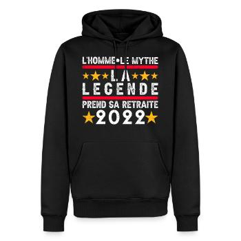Cadeau Retraite Homme Humour 2022 Retraite Drôle - Sweat à capuche Premium bio Homme - noir - Devant - Nico (187cm)