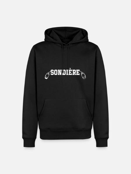sondiere blanc - Sweat à capuche Premium bio Homme - noir