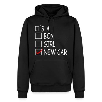 Neues Auto - Männer Premium Bio Hoodie - Schwarz - Vorne - Nico (187cm)