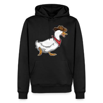 Canard Cowboy Chapeau de cowboy - Sweat à capuche Premium bio Homme - noir - Devant - Nico (187cm)