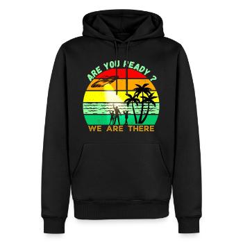 Alien - Bist du bereit? - UFO-Außerirdische - Männer Premium Bio Hoodie - Schwarz - Vorne - Nico (187cm)