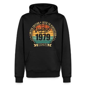 Limitierte Jubiläumsausgabe von 1979 - Männer Premium Bio Hoodie - Schwarz - Vorne - Nico (187cm)