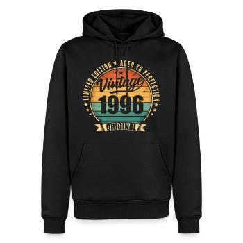 Millésime 1996 Anniversaire Limited Edition 1996 - Sweat à capuche Premium bio Homme - noir - Devant - Nico (187cm)