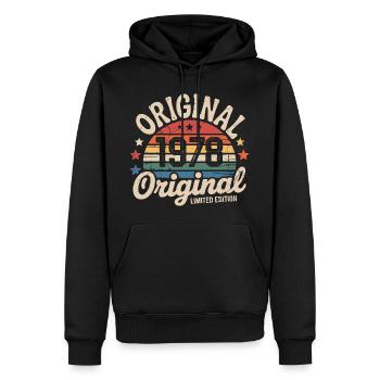 1978 Vintage Édition limitée Cadeau 1978 - Sweat à capuche Premium bio Homme - noir - Devant - Nico (187cm)