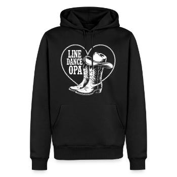 Line Dance Cowboy Boots Herz - Männer Premium Bio Hoodie - Schwarz - Vorne - Nico (187cm)