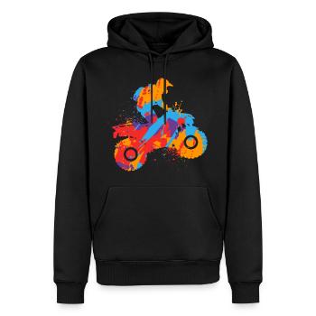 Quad 4 roues Kids Hommes ATV garçons - Sweat à capuche Premium bio Homme - noir - Devant - Nico (187cm)