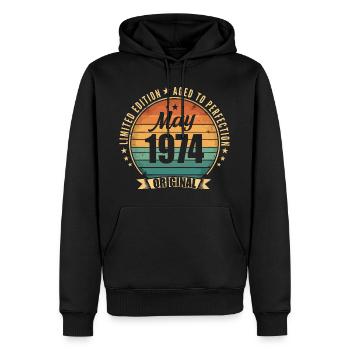Legend of May 1974 Limitierte Ausgabe - Männer Premium Bio Hoodie - Schwarz - Vorne - Nico (187cm)
