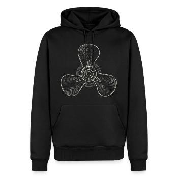 Vintage Three-Blade Propeller Illustration - Men’s Premium Organic Hoodie - black - Front - Nico (187cm)