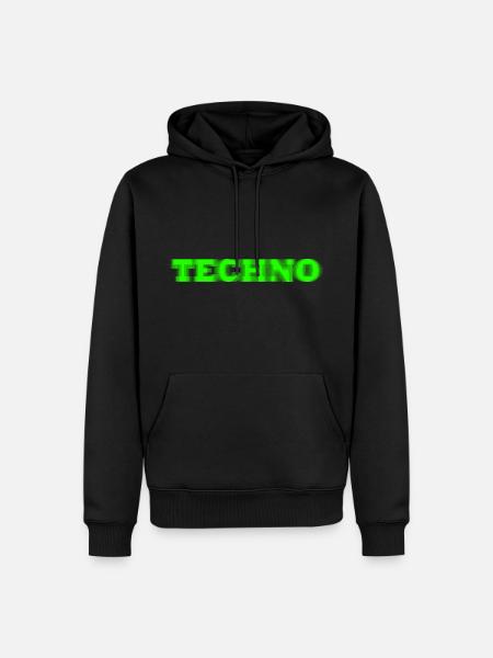 Techno Glitch Green - Men’s Premium Organic Hoodie - black